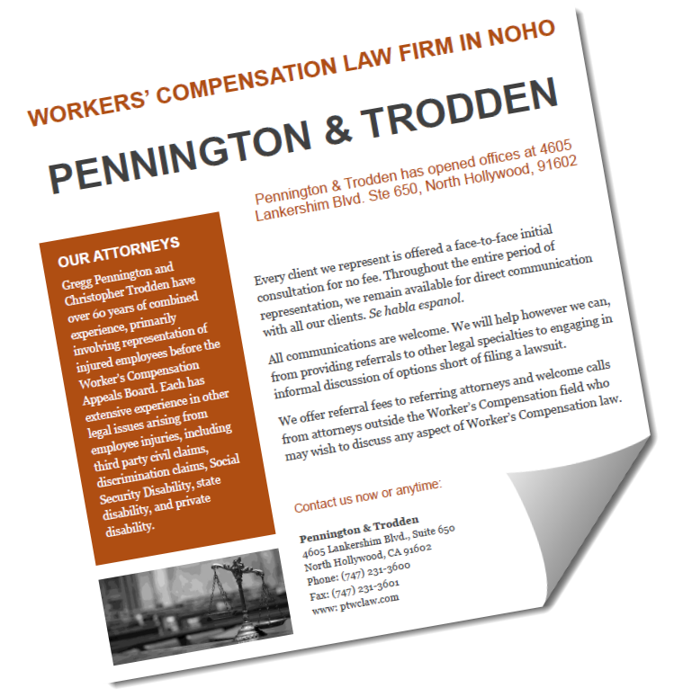 Workers Compensation Law Firm flyer